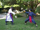 Van as Hotohori and Jey as Tamahome battling